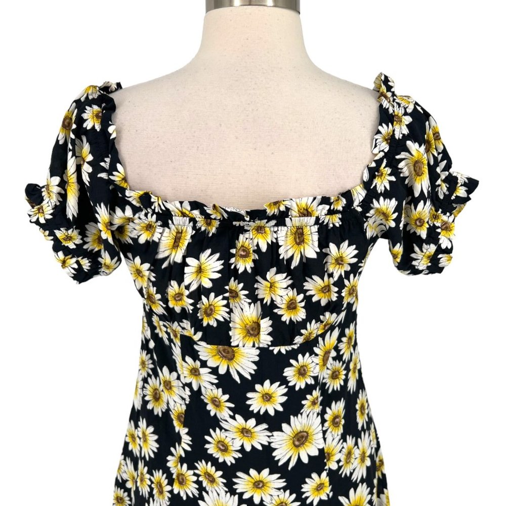Seven Wonders Daisy Puff Sleeve Off-Shoulder Mini Dress Black White Small NWT - Picture 10 of 12